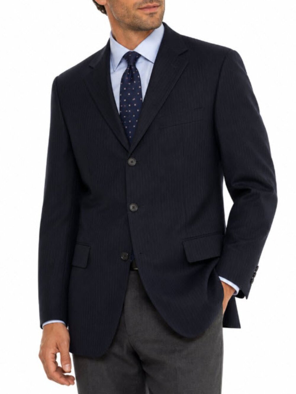 Brooks Brothers 1818 Cambridge Navy Pinstripe Wool Blazer 42R Italy
